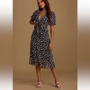 Lulus navy floral dress